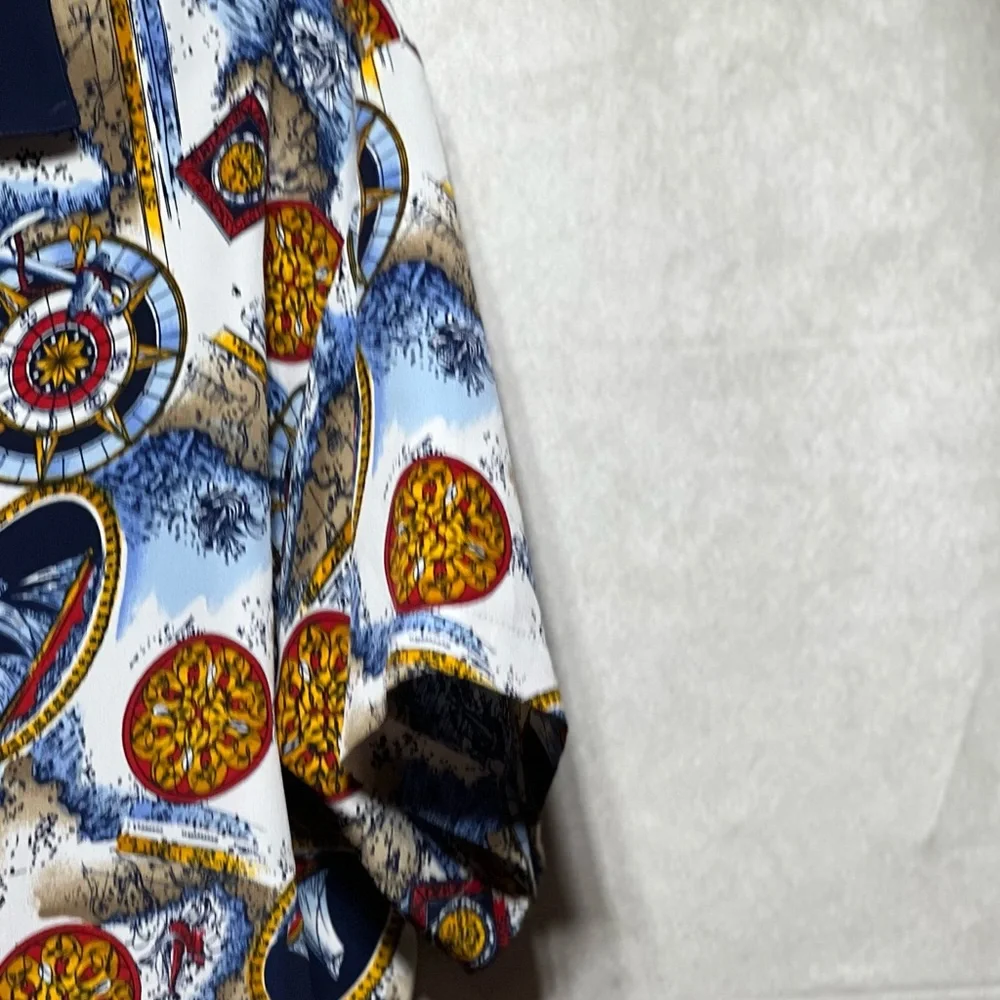 Laura & Jayne Collection Vintage Short Sleeve Multi Color Blouse, Size 14 - Picture 6 of 9